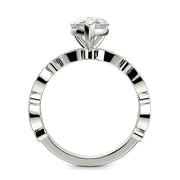 Caroline Pear Cut Pave Art Deco 4 Prong Claw Set Engagement Ring Setting - Nivetta